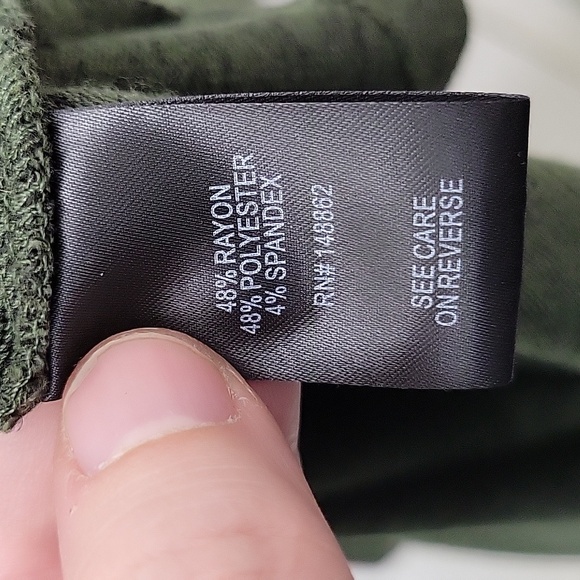 At the knee Hacci faux wrap dress, deep depth colour (greenish), Torrid, 1x - Picture 3 of 5